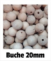 Holzperlen roh Buche 20mm